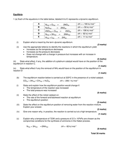 Worksheets Chemical Equilibrium Worksheet Answers equilibria by cmrender teaching resources tes