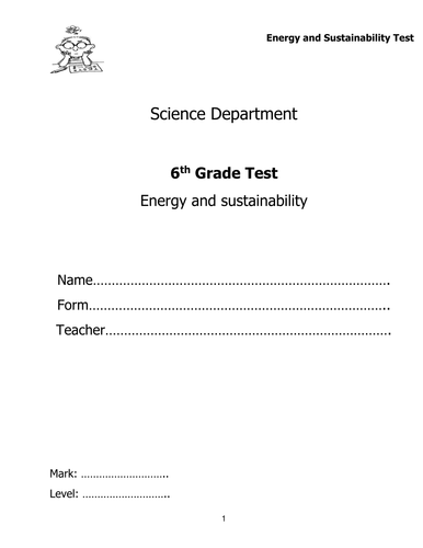Energy and Sustainability test