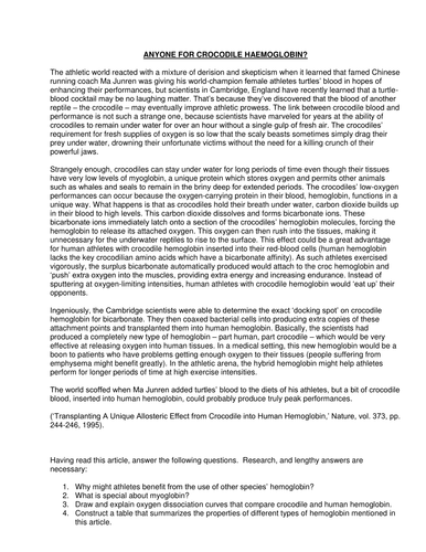 Crocodile Haemoglobin