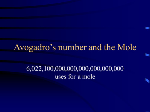 Avogadro and the Mole