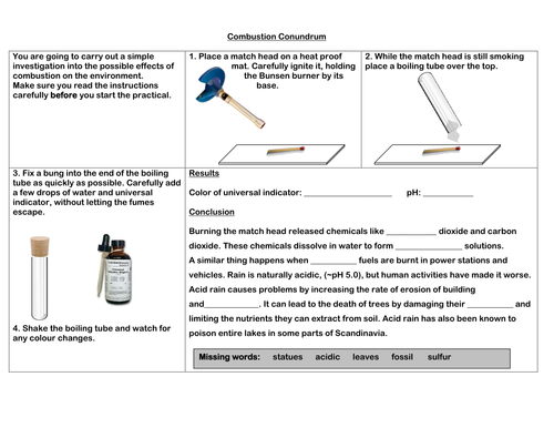 Combustion Conundrum - Acid Rain Practical