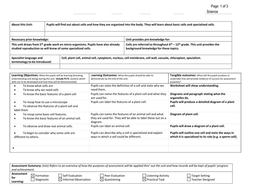 6th Grade Cells | Teaching Resources