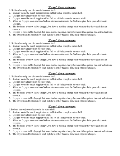 Draw the sentence - Sodium and oxygen