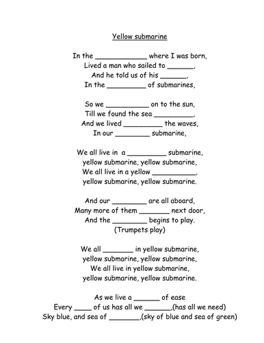 Fill in the missing Beatles lyrics