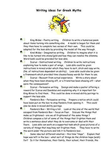 Greek Myths and Legends | Teaching Resources