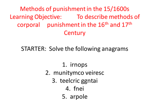 Crime & Punishment - Punishment Changes