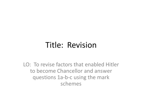 History Test review Lesson PP Hitler