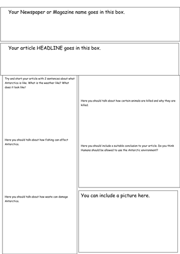 Antarctica Newspaper Template