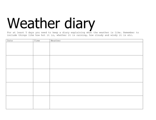 weather diary by - UK Teaching Resources - TES