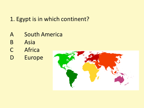 Ancient Egypt quiz - assessing prior knowledge