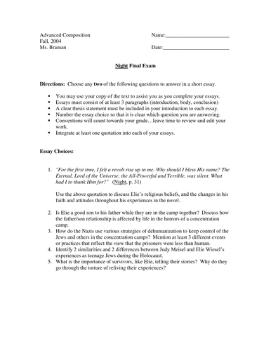 Essay on a night before examination for class 6 picture