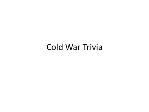 Cold War Trivia Teaching Resources
