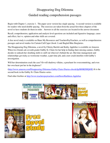 Disappearing Dog Dilemma guided reading passages