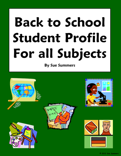 Back to School Student Profile For All Subjects
