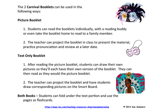 Carnival Emergent Reader 2 Booklets - ENGLISH