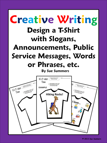 Creative Writing T-Shirt Activity - Design and Label 1 T-Shirt