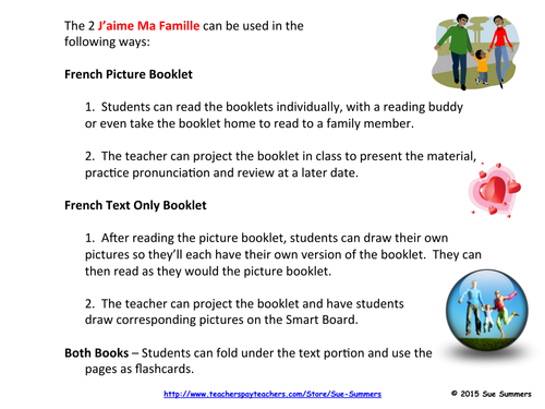 French Family J Aime Ma Famille 2 Emergent Reader Booklets Teaching Resources