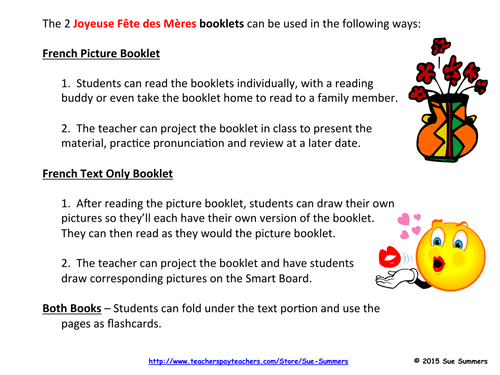 French Mother's Day 2 Emergent Reader Booklets