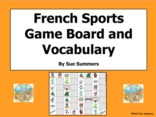 French Sports Board Game and Vocabulary