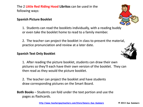 Little Red Riding Hood Spanish Booklets - Libritos de Caperucita Roja