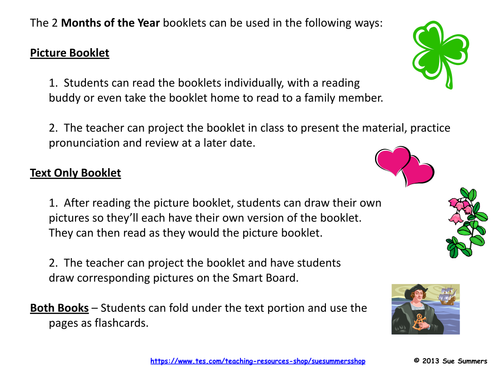 Months of the Year Emergent Reader - 2 Booklets and Presentation
