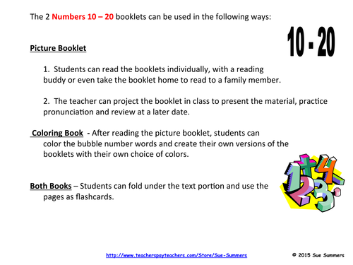 Numbers 2 Coloring Booklets With Numbers 10 - 20