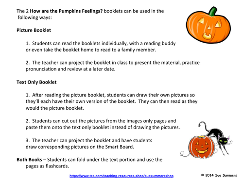 Pumpkins and Feelings 2 Emergent Reader Booklets - ENGLISH