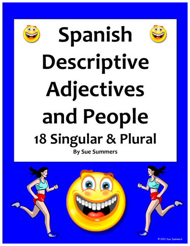 Spanish Adjectives and People Worksheet - Number and Gender Agreement