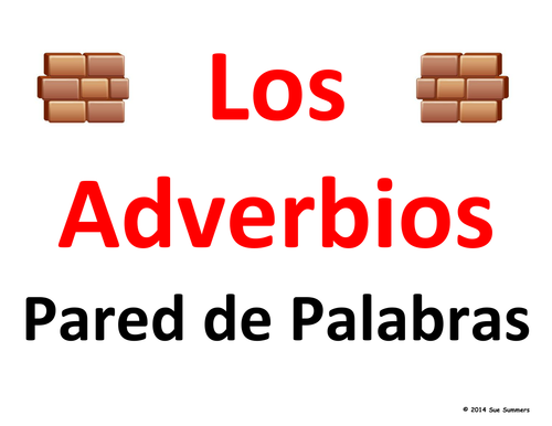 Spanish Adverbs Word Wall Classroom Signs - Los Adverbios