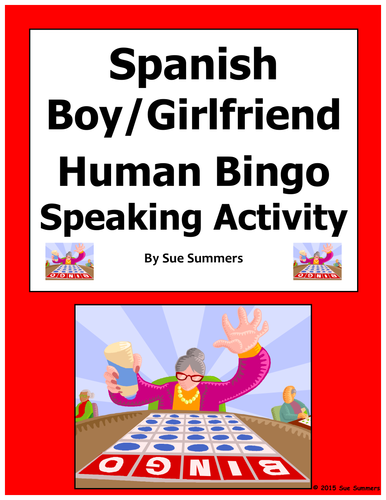 Spanish Boyfriend / Girlfriend Human Bingo Game Speaking Activity & Follow-Up