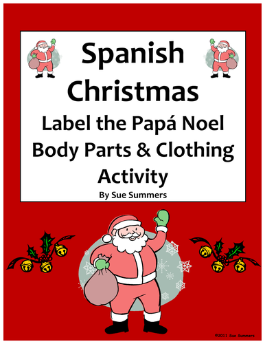 Spanish Christmas Papa Noel With Body Parts & Clothing - Navidad