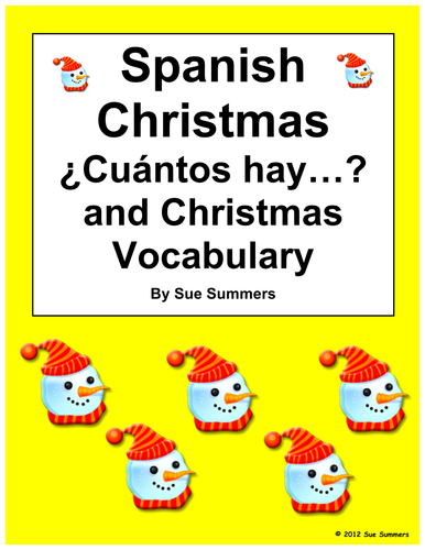 Spanish Christmas Vocabulary and Numbers - Cuantos Hay Responses