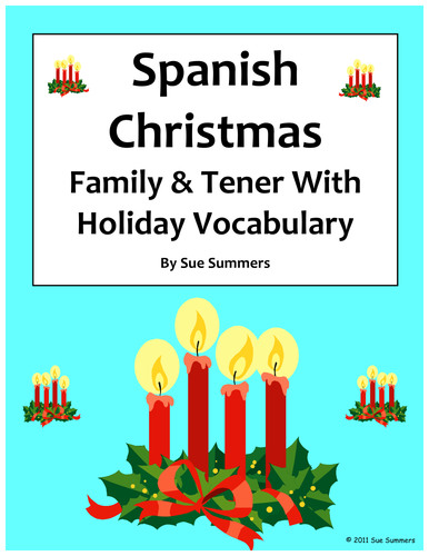 Spanish Christmas Vocabulary With Tener & Family - 10 Sentences