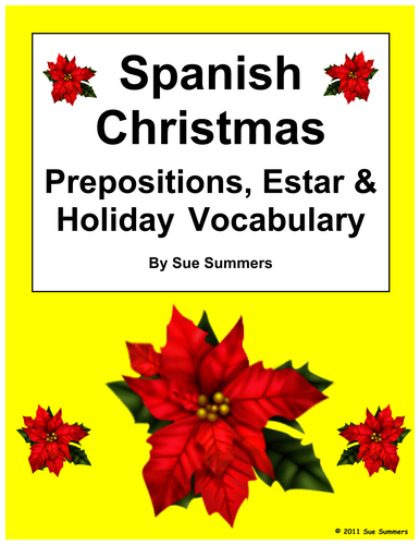 Spanish Christmas, Estar and Prepositions Worksheet - Navidad