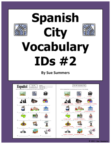Spanish City 18 Vocabulary IDs #2 - La Ciudad