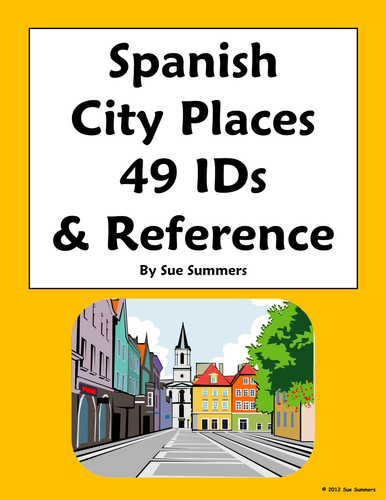 Spanish City Places 49 IDs & Reference - Lugares en la Ciudad