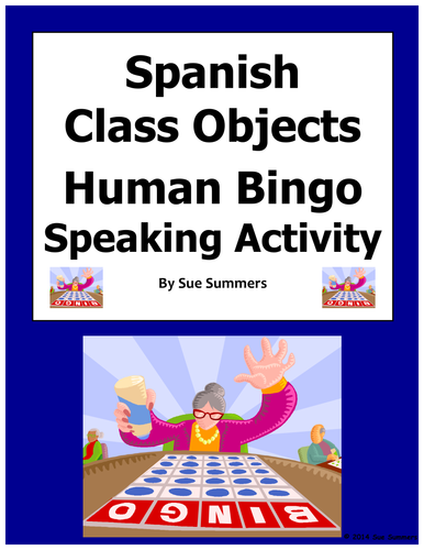 Spanish Class Objects Human Bingo Game Speaking Activity