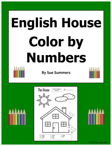 Spanish Color by Numbers House - Los Colores