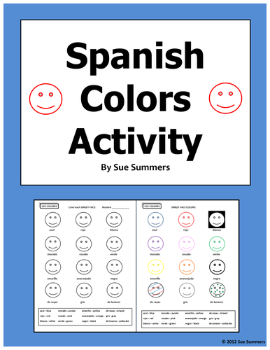 Spanish Colors Activity Worksheet - Los Colores