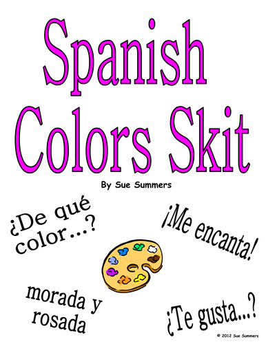 Spanish Colors Skit for 2 Students - De Que Color?