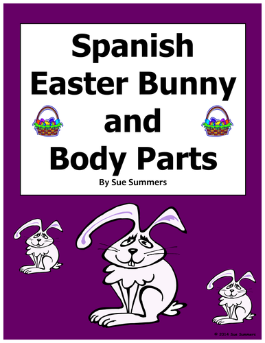 Spanish Easter Label the Easter Bunny Body Parts