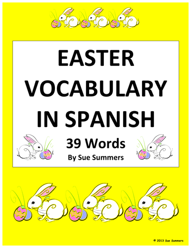 Spanish Easter Vocabulary - 39 Words - Las Pascuas