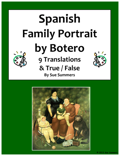 Spanish Family - Botero Family Portrait 9 True/False and Translations