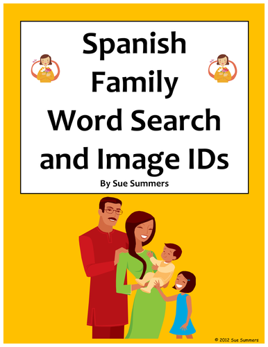 Spanish Family and Pets Word Search and Vocabulary - La Familia