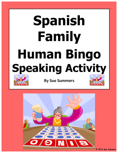 Spanish Family Human Bingo Game Speaking Activity & Follow-Up