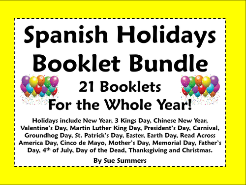 Spanish Holidays 21 Booklet Bundle for All Year - 88 Pages Total!