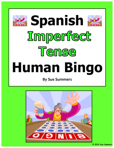 Spanish Imperfect Tense Verbs Human Bingo Game Speaking Activity
