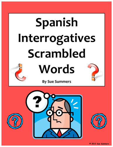 Spanish Interrogatives Scrambled Words - Spanish Question Words
