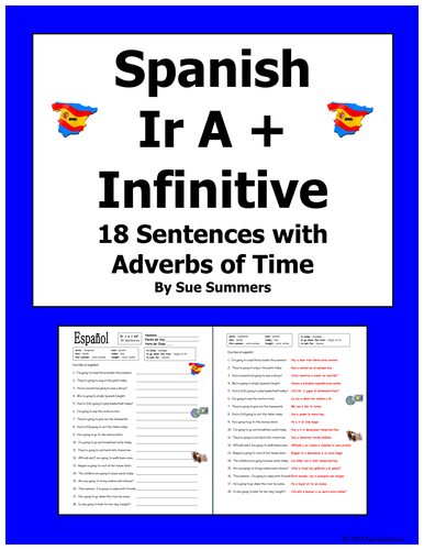 Spanish Ir A + Infinitive 18 Sentences With Adverbs of Time