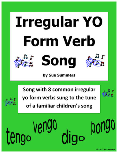 Spanish Irregular Yo Form Verb Song